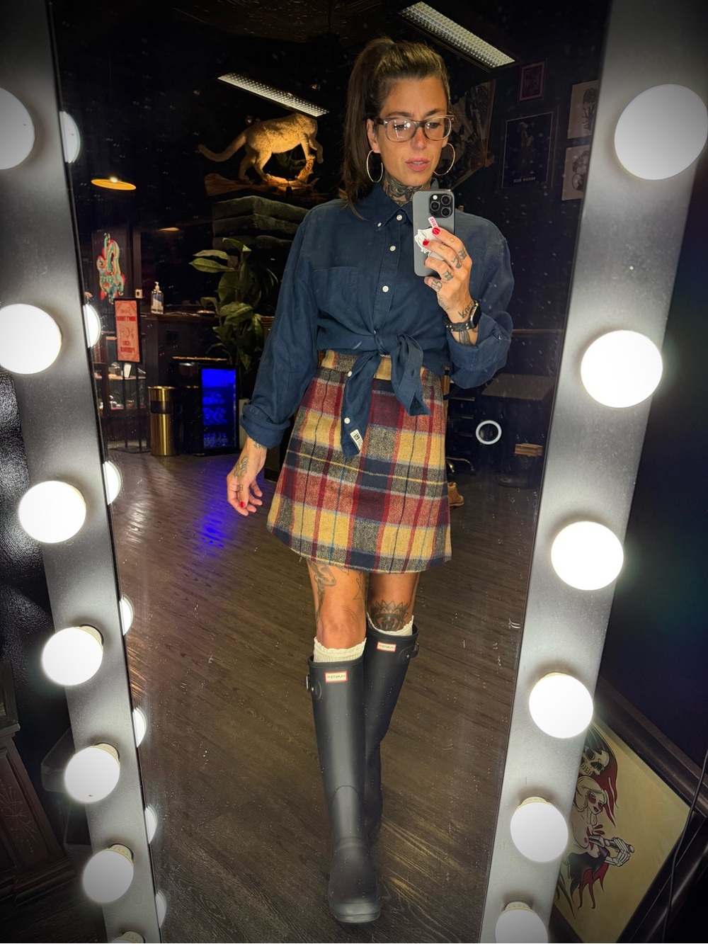 RIHOAS - Plaid Mini Skirt - Women’s Large